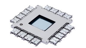 Weighing approximately 1.3 kg, the Tomahawk 6—Davisson combines an Ethernet switch ASIC with optical communication modules. Fuji has successfully evaluated the automated SMT assembly of the CPO package on an NXTR machine. (Image: Broadcom)