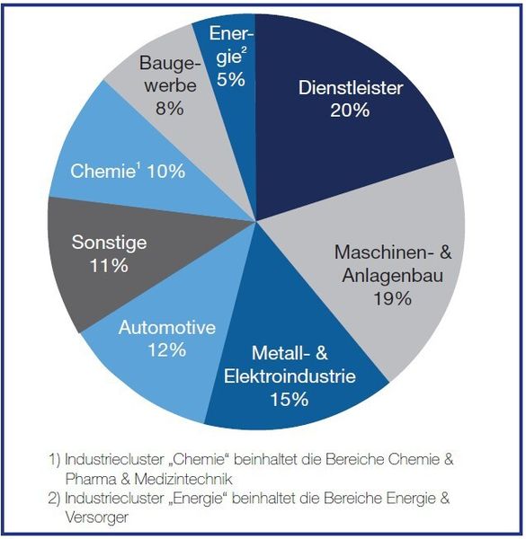 Industriestruktur der befragten Unternehmen (Quelle: Conmoto Consulting Group)