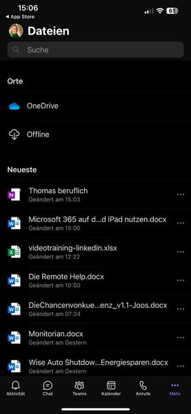 Die Dateien-App in Microsoft Teams ermöglicht direkten Zugriff auf SharePoint-Bibliotheken und OneDrive for Business. (Bild: Joos – Microsoft)