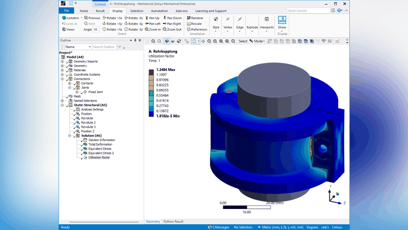 Strukturmechanische Simulation eines Kunststoffbauteils.(Bild:  Cadfem)