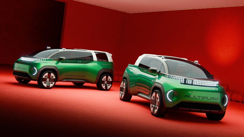 The Multiplay concept car can be converted into a pickup truck upon request and heralds a renaissance of family minivans. (Source: Fiat)