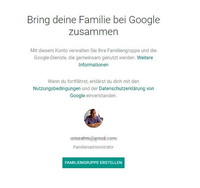 Der erste Benutzer wird zum Familienadministrator und kann Mitglieder zur Gruppe hinzufügen und aus der Gruppe entfernen. (Joos/Google)
