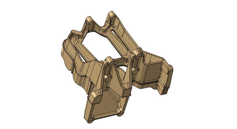 Das in CATIA aufgearbeitete Rohgussteil enthält eine Trennebene sowie alle Formschrägen und Bearbeitungszugaben. Bilder: vonRoll casting (Archiv: Vogel Business Media)