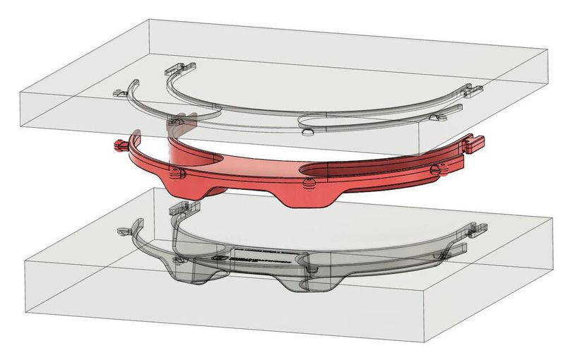 Die open Source gestalteten Gesichtsschilde wurden in Autodesk Fusion 360 entwickelt. (Kunststoffschmiede im Konglomerat )