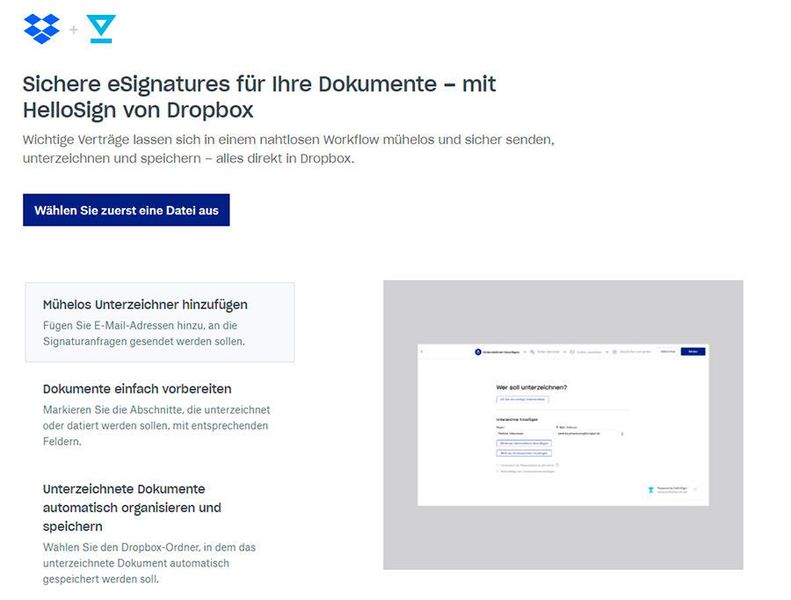 Digitale Signaturen mit Dropbox. (Dropbox/Joos)