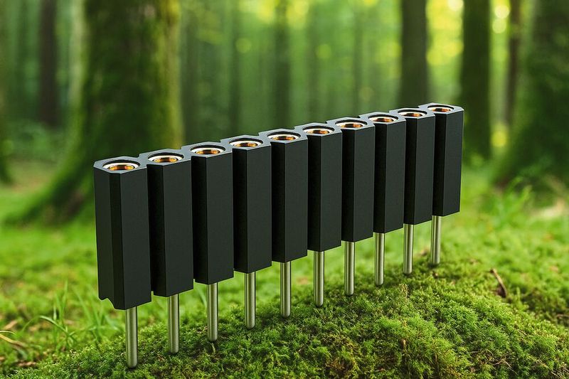 Nachhaltigkeit bei Steckverbindern:  Die Buchsenleiste BL 5 aus der Serie f.ECOcon wird aus nachhaltigeren Materialien und mit ressourcenschonenden Prozessen gefertigt.(Bild:  Fischer Elektronik)