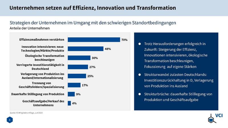 Strategien der Unternehmen mit den schwierigen Standortbedingungen (Bild: VCI)