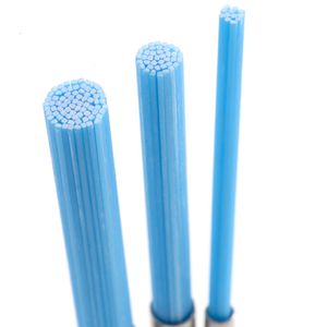 3 blaue Bürsten Stirnansicht.