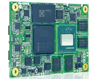 COM-Express-Mini-Modul von Kontron: Das energiesparende Computer-on-Module setzt hohe x86er-Performance auf einem kreditkartengroßen Footprint (55 mm x 84 mm) um (Bild: Kontron)