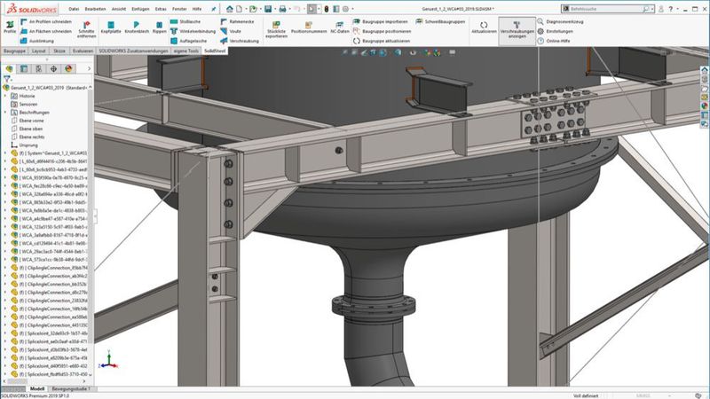 Solidsteel parametric in Solidworks steigert die Effizienz bei der Konstruktion von Stahlelementen. (DPS)