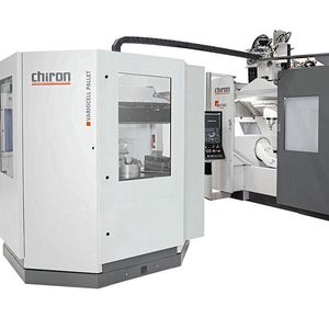 Zwei im produktiven Einklang: Chirons VariocellPallett (links) in Zusammenarbeit mit einer FZ 16 S five axis. Der EMO-Hannover-Auftritt von Chiron steht 2019 ganz im Zeichen von Automatisierungsinnovationen.