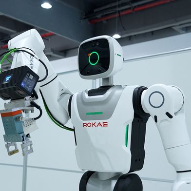 Roboter montieren in der Lighthouse Factory unter anderem lineare und rotative Aktuatoren. (Bild: Schaeffler)