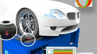 Der CTS 300 scannt den gesamten Reifenumfang direkt am Fahrzeug und kann so auch Sägezahnbildung und punktuelle Fremdkörper wie Nägel erkennen. (GL-Messtechnik)