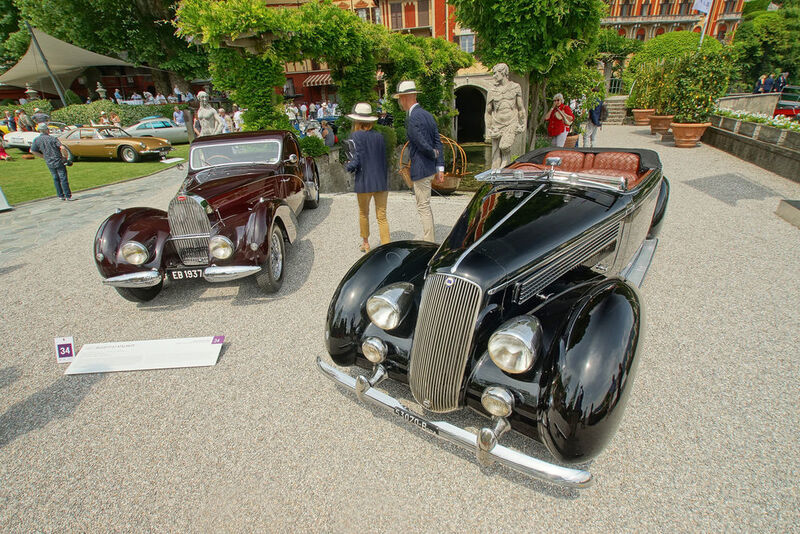 ... oder diese zwei wunderschönen Raritäten: Lancia Astura (r.) und Bugatti Atalante. Der Concours d’Elegance bietet für jeden Autoliebhaber etwas. (Matthias Knödler/GT-Spirit)