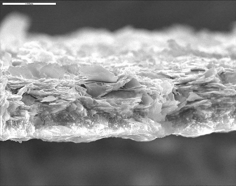 REM-Aufnahme einer Zinklamellenbeschichtung mit einer Schichtdicke von 20 µm. (Dörken MKS)