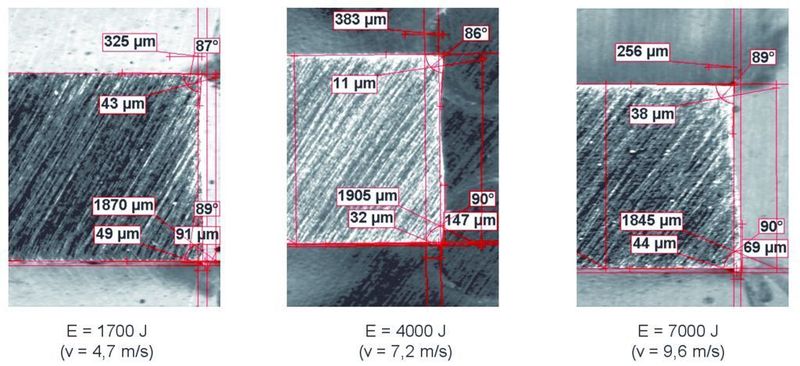 Bild 7: Schliffbild von Proben aus 22MnB5, s0 = 2 mm, geschnitten auf der ADIA 7. Bilder: IWU (Archiv: Vogel Business Media)