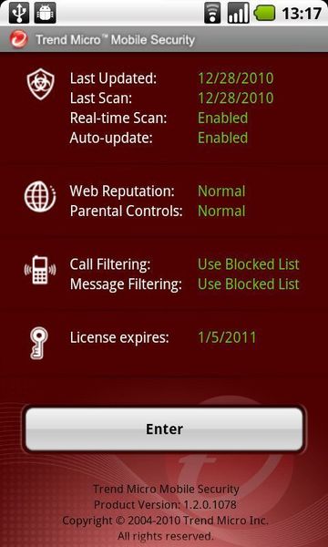 Die Übersicht von Trend Micro Mobile Security for Android gibt genaue Informationen über den Sicherheitsstatus. (Archiv: Vogel Business Media)