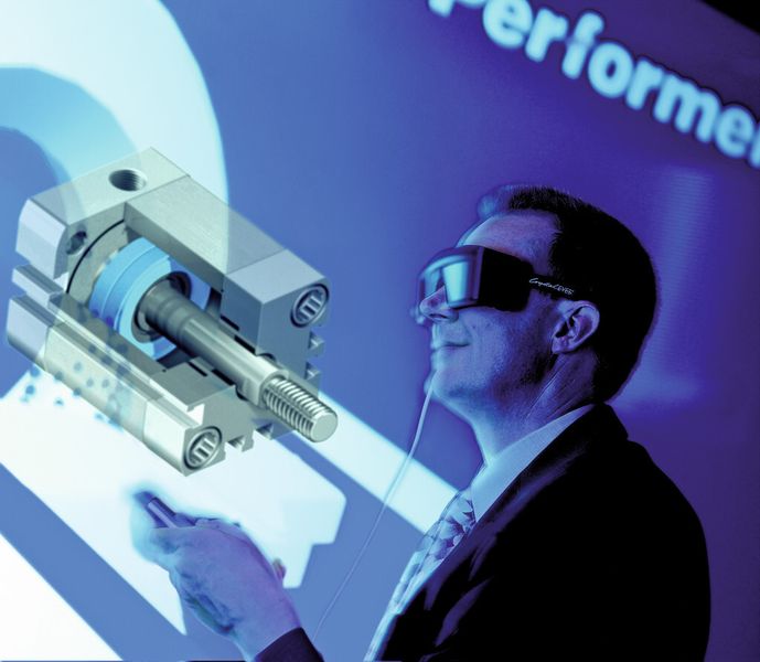 Der Arbeitsplatz eines Konstrukteurs ist schon heute nicht mehr am Zeichenbrett oder nur am Bildschirm. Heute werden in der Produktentwicklung verstärkt Mobile Computing, 3D-Druck und Mixed Reality eingesetzt. (Bild: Festo)