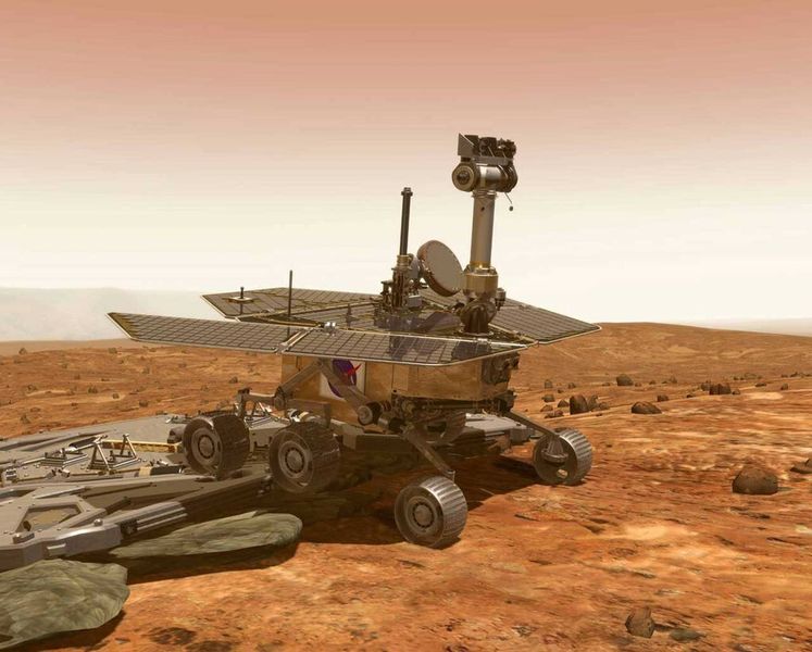 Bildmontage das Marsrovers Spirit (Bild: NASA)