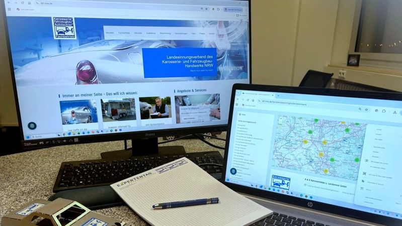 Das Portal informiert zudem über Berufswege im Karosserie- und Fahrzeugbau-Handwerk und listet Ausbildungsbetriebe der Region auf.(Bild:  LKF NRW)