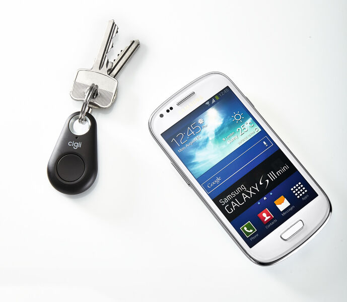 Der mobile SMartphone-Alam soll vor Diebstahl und Verlust schützen sowie ein leichtes Auffinden von zum Beispiel Smartphones, Schlüssel oder Handtaschen durch einen Alarmton erleichtern. Kostenpunkt: 17 Euro. (Bild: Tchibo)