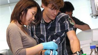 Ulrich Elling, Wissenschaftler in der Gruppe von Josef Penninger am IMBA, mit Kollegin an der Arbeit im Labor.  (Bild: IMBA/Hans Krist)
