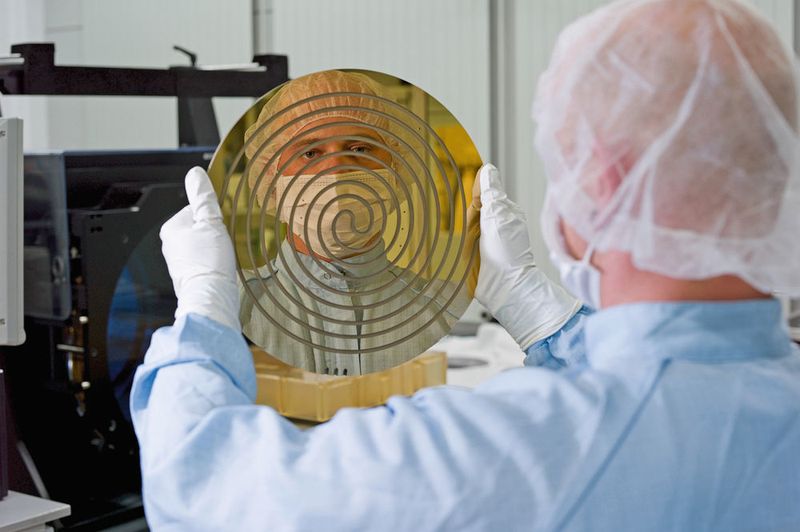 Die deutsche Photonikbranche verzeichnet seit Jahren hohe Wachstumsraten. Im Bild: Wafer Chuck. (Berliner Glas/Spectaris)