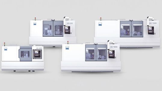 Die Emag «UG»-Baureihe im Überblick: «UG 400», «UG 630», «UG 1000» und «UG 1500» decken Schleiflängen von 400 bis 1500 mm ab.(Bild:  Emag)