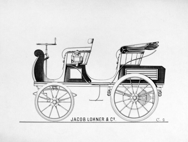 Chassis und Karosserie wurden bei Lohner in der Wiener Porzellangasse bzw. in der Produktionsstätte in Floridsdorf gefertigt.  (Dr. Ing. h.c. F. Porsche AG)