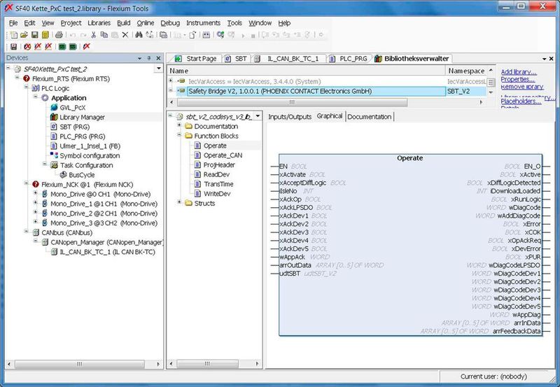 Über die Bibliotheks-Funktionen von Codesys sind die SBT-Funktionen tief in die CNC-Steuerung von NUM integriert. (Bild: Phoenix Contact)