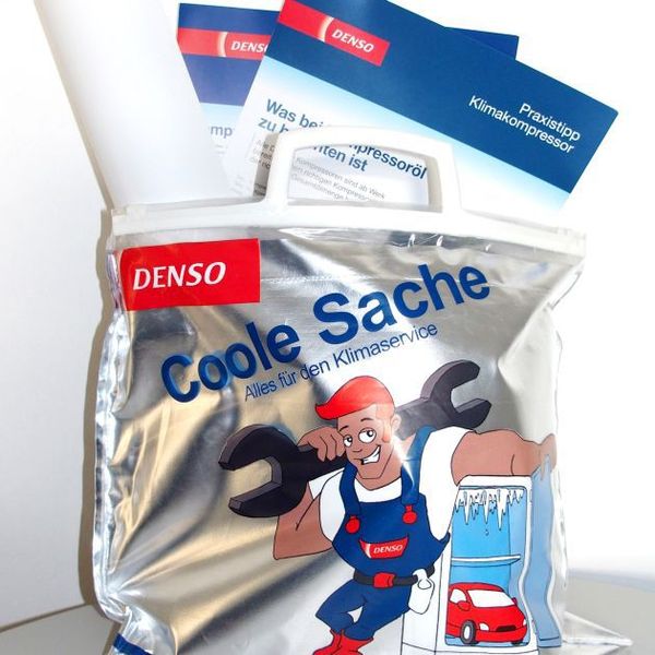 Nette Tüte mit praktischem Inhalt: die „Kühltasche“ von Denso. (Foto: Denso)