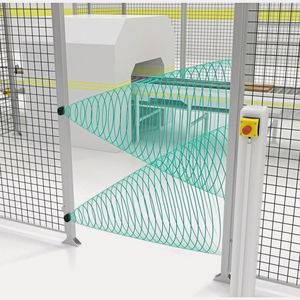 Zutrittskontrolle mit USi-Safety: Die zuverlässige Absicherung ist ohne unnötige Unterbrechungen im Produktionsprozess gewährleistet.(Bild:  Pepperl+Fuchs)