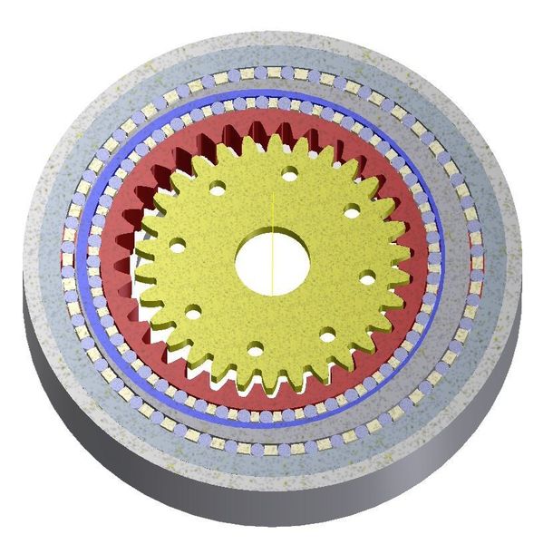 Bild 7: Exzentergetriebe im Schnitt durch die gegeneinander zu verdrehenden Exzenter zur Spieleinstellung. (Bild: Maul Konstruktionen)