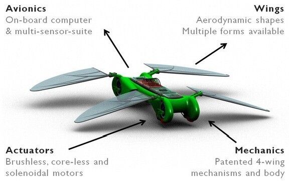 Die Dragonfly basiert auf einem Vierflügel-Konzept (Bild: TechJect)