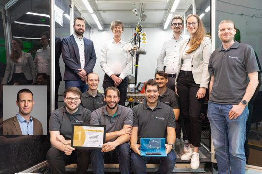 Vertreter des Gewinnerteams vom Fraunhofer IPA sowie von Trumpf und Lorch.(Bild:  Fraunhofer IPA)