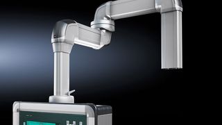 Rittal Bediengehäuse Comfort-Panel in Kombination mit den Tragarmprofilen CP 120 (horizontal) und CP 60 (vertikal). (Rittal)