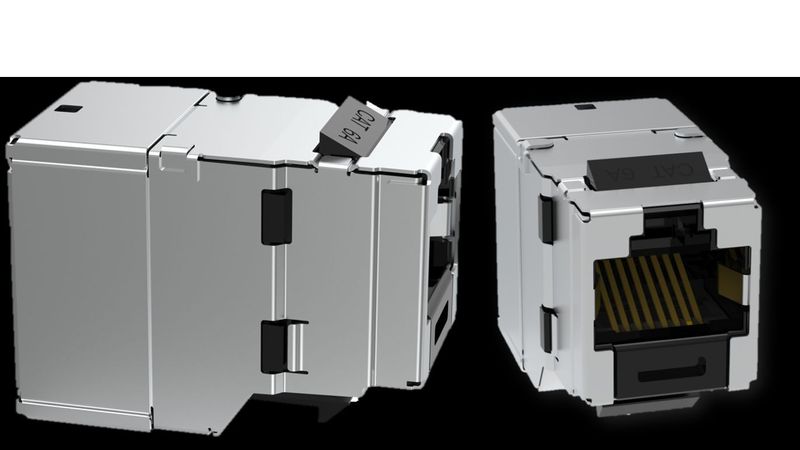 Die Panduit SKJ6X88BL RJ45-Keystone-Buchse.(Bild:  Panduit)