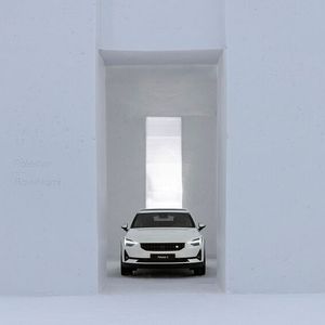 Das Design des Pop-up-Stores ist gewohnt minimalistisch. (Bild:  Polestar)