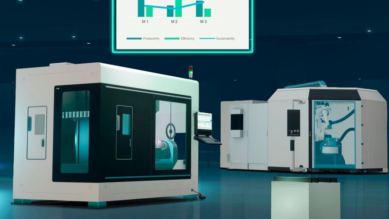 Mit Machinum können Werkzeugmaschinen und Fertigungsbereiche analysiert und optimiert werden, sowohl virtuell als auch real.(Bild:  Siemens)