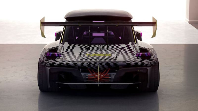 Die Studie kommt mit farbigen LED-Streifen am Heck.  (Bild: Renault)