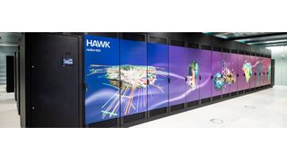 Der Höchstleistungsrechner Hawk an der Universität Stuttgart wird aufgerüstet: Durch die Erweiterung um NVIDIA Grafik Prozessoren (GPUs) werden Deep Learning- und KI-Anwendungen möglich.  (Bild: Universität Stuttgart/HLRS)