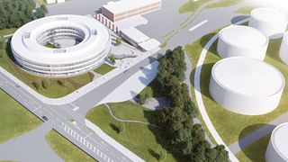 Das neue Bürogebäude von Ineos aus der Luft. (Structurelab)