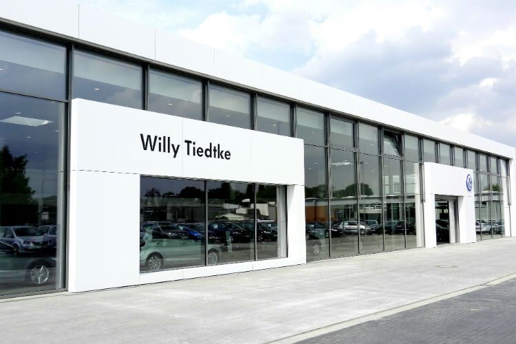 Passender Name zur hanseatischen Geschichte: Volkswagen-Kontor von Tiedtke in Hamburg. (Foto: Tiedtke)