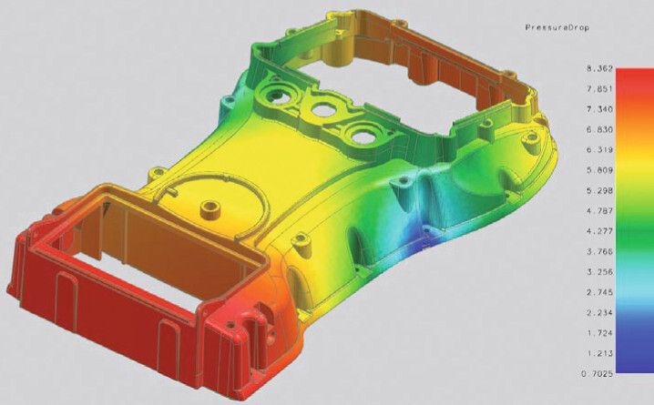 Darstellen des Druckbedarfes der zum Füllen der Kavität notwendig ist. (Bild: Simpatec)