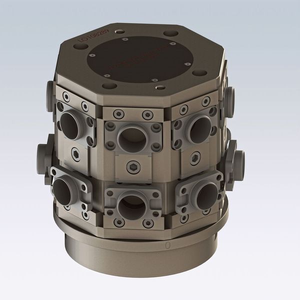 Die Vorrichtung muss die gewaltigen Zerspanungskräfte aufnehmen und wurde mit der FEM von Solidworks berechnet. (Bild: Loll Feinmechanik)
