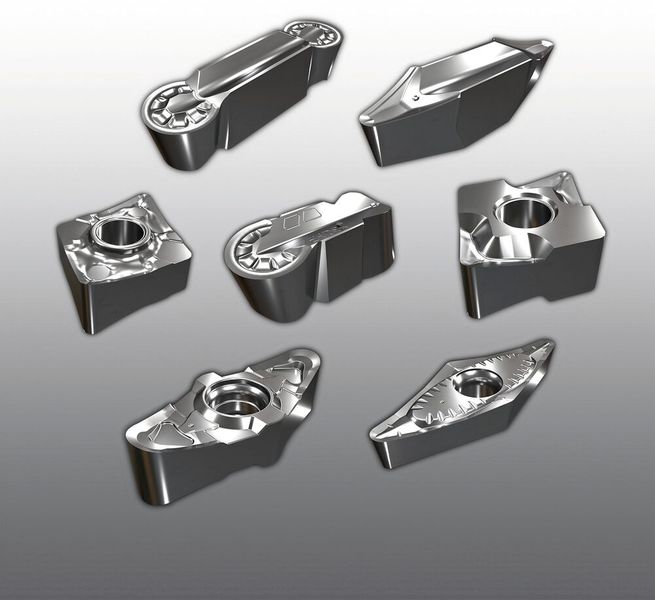 Iscar Germany GmbH: Werkzeuge zum Drehen, Stechen und Fräsen sind auch mit der Hard Carbon DLC- Nanokomposit-Beschichtung erhältlich. Sie erlaubt eine bessere Spanevakuierung und ihre glatte Oberfläche verringert die Aufbauschneidenbildung. (Bild: Iscar)