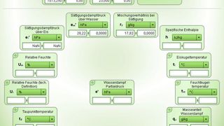 Eingabemaske des Feuchterechners  (Bild: E+E Elektronik)