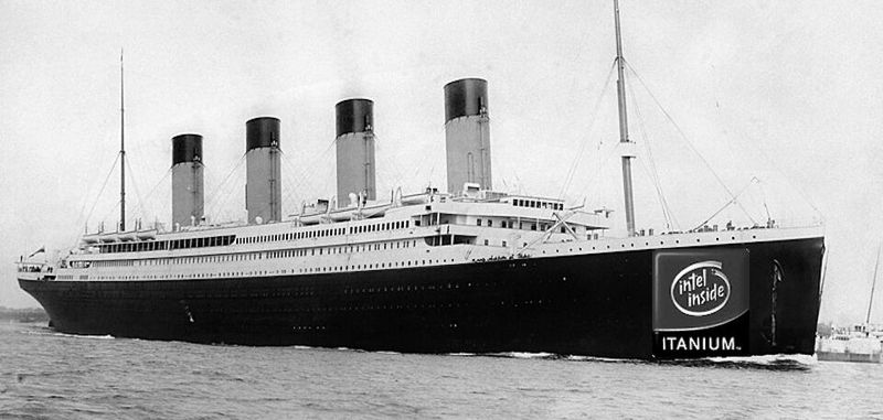 Ähnlich wie die RMS Titanic sollte der Itanium-Prozessor das schnellste und beste Produkt in seinem Feld sein. Doch schon vor der offiziellen Markteinführung scherzten Anwender in Usenet-Gruppen, Intel hätte den Chip besser „Itanic“ genannt. Tatsächlich sollte der erste 64-Bit-CPU aus dem Hause Intel einen dramatischen Schiffbruch erleiden. Ähnlich wie die RMS Titanic sollte der Itanium-Prozessor das schnellste und beste Produkt in seinem Feld sein. Doch schon vor der offiziellen Markteinführung scherzten Anwender in Usenet-Gruppen, Intel hätte den Chip besser „Itanic“ genannt. Tatsächlich sollte der erste 64-Bit-CPU aus dem Hause Intel einen dramatischen Schiffbruch erleiden.