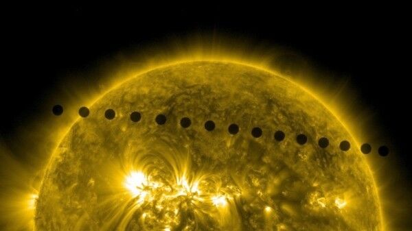 June 5-6, 2012: Ultra-high definition view the transit of Venus across the face of the sun (Bild: NASA)