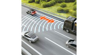 Der Fernbereichsradar realisiert Sicherheits- und Komfortfunktionen wie den Notbremsassistenten, die vorausschauende Kollisionswarnung und den intelligenten Tempomaten. (Continental)